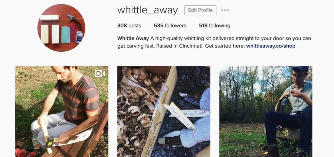 Whittle Away's instagram account